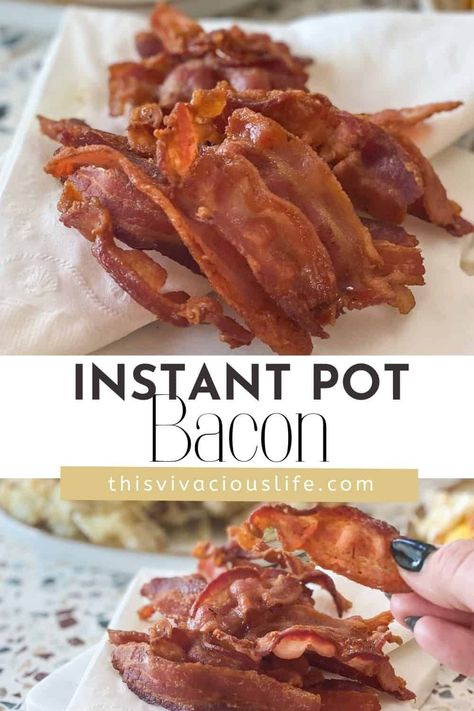 Breakfast In The Instant Pot, Chicken Bacon Instant Pot Recipes, Instant Pot Brunch Recipes, Bacon Instant Pot Recipes, Instant Pot Duo Plus Recipes, Instant Pot Carnivore Recipes, Carnivore Instant Pot Recipes, Bacon In Instant Pot, Instapot Bacon