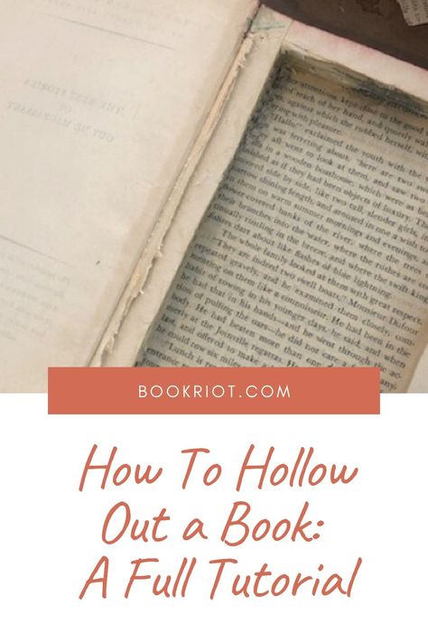 A tutorial to creating your own hollowed out book. book crafts | crafting with books | DIY | book DIY | how to hollow out a book Cartonnage, Crafts With Books, Hollowed Out Book, Upcycled Books Crafts, Make Your Own Book, Diy Old Books, Books Diy, Old Book Crafts, Hollow Book