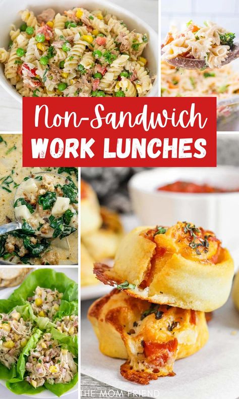 Non-sandwich lunches for adults. Lunches For Adults, Quick Easy Healthy Lunches, Cold Lunch Ideas For Work, Cold Lunch Recipes, Easy Lunch Prep, Healthy Cold Lunches, Easy Packed Lunch, Easy Lunch Box Recipes, Non Sandwich Lunches