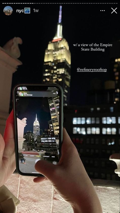 Empire State Building Outfit, Food In Nyc Aesthetic, Nyc Instagram Story, Ny Lifestyle, Nyc Birthday, Future Model, Manhattan City, Evil Buildings, Ny Life