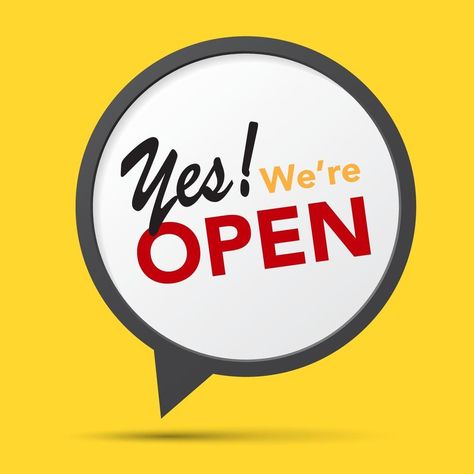 We're Back Sign, We're Open Sign, Open For Business Sign, We Are Open Sign, We're Open For Business, Open Business, Ecommerce Logo, Cute Images For Dp, Open For Business