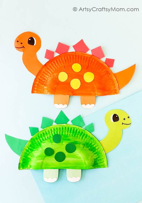 Paper Plate Dinosaur Craft, Dinasour Crafts, Paper Plate Dinosaur, Dinosaur Art Projects, Dino Craft, Dinosaur Crafts Preschool, Letter D Crafts, Dinosaur Craft, Dinosaur Activities Preschool