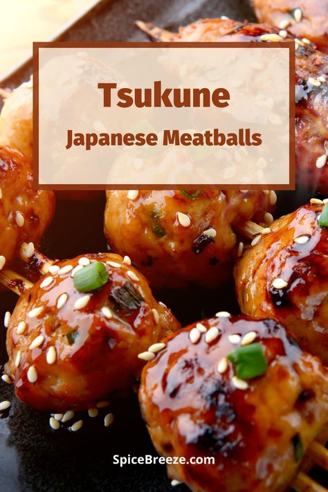 Surprise your guests with a new flavor favorite! Japanese tsukune meatballs are one of the common grilled items served at Japanese yakitori restaurants and perfect for your next barbecue cook-out or dinner. Japanese Dishes, Japanese Yakitori, Japenese Food, Japanese Dinner, Cooking Restaurant, Easy Japanese Recipes, Bento Recipes, Japanese Cooking, Minced Meat