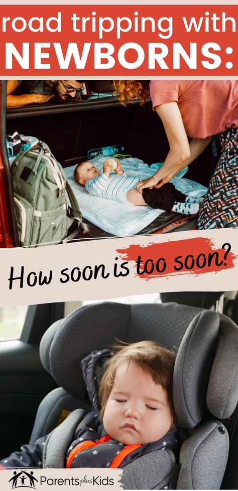 Going on a road trip with your newborn by car? This article has everything you need to make traveling with little ones as easy as possible. | how soon can a newborn travel long distance by car | road tripping with newborn | #parenting #newborn Road Trip With Newborn, Road Trip With Infant, Traveling With Baby In Car, Roadtrip With Baby, Road Trip With Baby, Parenting Newborn, Newborn Parenting, New Baby Checklist, Long Car Trips