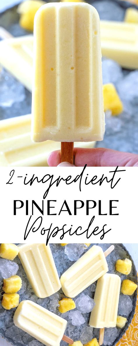 pineapple popsicles Popcicles Recipes, Pineapple Popsicles, Fruit Popsicle Recipes, Healthy Popsicle Recipes, Ice Cream Popsicle, Healthy Popsicles, Two Ingredient, Homemade Popsicles, Low Carb Zucchini