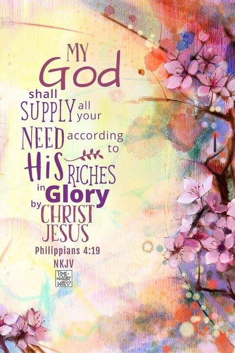 Painting Ideas Easy Simple, Philippians 4 19, Painting Ideas Easy, Bible Verse Background, Beautiful Bible Verses, Ayat Alkitab, Painting Idea, Bible Verse Art, Prayer Verses