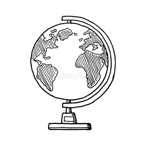 Hand Drawn Globe Doodle. Sketch Style Icon. Decoration Element. Isolated On White Background. Flat Design. Vector Illustration Stock Vector - Illustration of earth, global: 152861970 Vintage Globe Drawing, Simple Globe Drawing, Earth Globe Illustration, History Doodles Art, Globe Drawing Simple, Earth Globe Drawing, Earth Drawing Easy, Globe Doodle, Globe Sketch