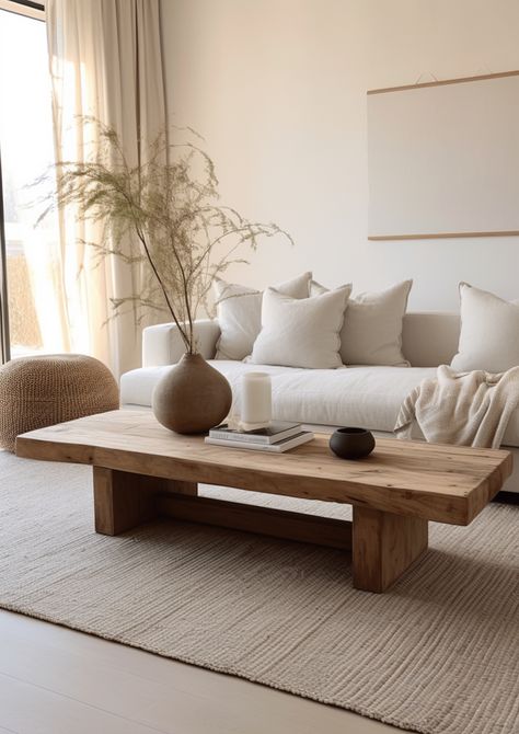 Meja Sofa, Scandinavian Decor Living Room, Organic Modern Living Room, Organic Living Room, Japandi Living Room, Room Neutral, Earthy Living Room, Room Minimalist, Japandi Living