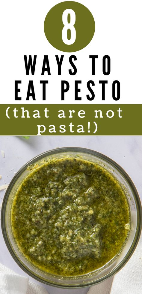 Everyone loves a good basil pesto sauce. Wondering what you can make other than delicious pasta dishes? Check out this post for eight ways to use pesto ... that's not pasta! That makes this traditional pesto alla Genovese the perfect summer recipe! #basilpesto #pesto #summerrecipe #urbanfarmie Canning Basil Pesto Recipe, Easy Healthy Pesto Recipe, Make Your Own Pesto, Pesto Sauce For Sandwich, Things To Do With Pesto Sauce, What To Make With Basil Pesto, Recipes That Use Pesto Sauce, Ways To Eat Pesto, How To Eat Pesto