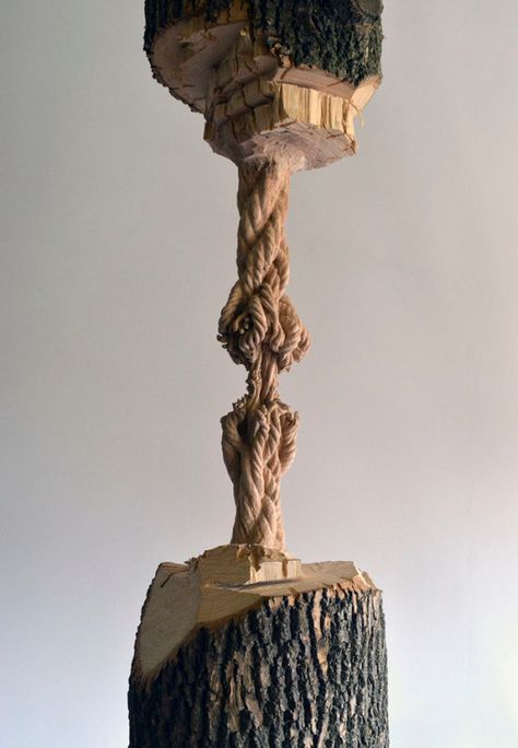 Art Sculpture En Bois, Rope Sculpture, Colossal Art, Wood Carving Designs, Chainsaw Carving, Tree Sculpture, Carving Designs, Wood Carving Art, Tree Stump