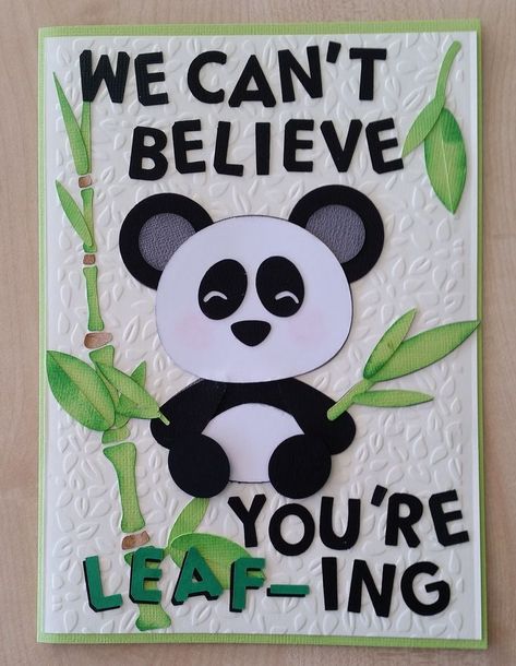 Pandas, Farewell Cards Design, Goodbye Greeting Card, Welcome Back Cards Ideas Diy, Miss You Teacher Card, Will Miss You Cards, Cute Goodbye Cards For Teachers, Farewell Cards Handmade, Cute Farewell Cards