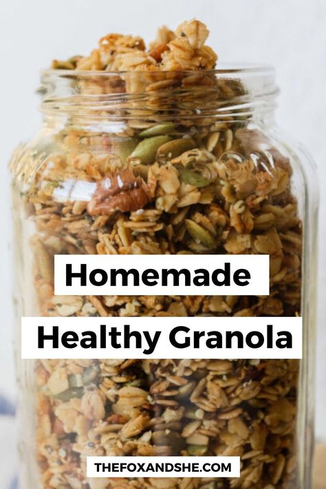 Hacer granola Simple Granola Recipe, Homemade Healthy Granola, Morning Routine For Moms, Simple Granola, Gluten Free Granola Recipe, Healthy Homemade Granola Recipe, Healthy Homemade Granola, Homemade Granola Recipe, Easy Granola Recipe