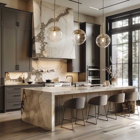 10+ Best Kitchen Designs for Creating a Luxe Eclectic Space • 333+ Art Images Kitchen Island Luxury Modern, European Island Kitchen, Modern Kitchen Large Island, Transitional Modern Kitchen Design, Rich Modern Kitchen, Lux Kitchen Luxury, Modern Urban Kitchen Design, Modern Classic Kitchen Design Ideas, Bold Kitchen Ideas