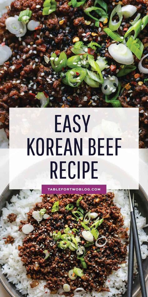 Easy Korean Beef Recipe, Koreansk Mat, Korean Beef Recipes, Korean Ground Beef, Ground Beef Recipe, Healthy Beef Recipes, Cibo Asiatico, Healthy Beef, Ground Beef Recipes Healthy