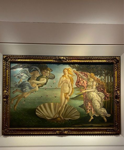 The birth of Venus | nilsssuu | VSCO #florence #italytrip Dark Academia Iphone Wallpaper, Italia Aesthetic, Venus Painting, Florence Art, Visit Florence, Birth Of Venus, The Birth Of Venus, Uffizi Gallery, Sandro Botticelli