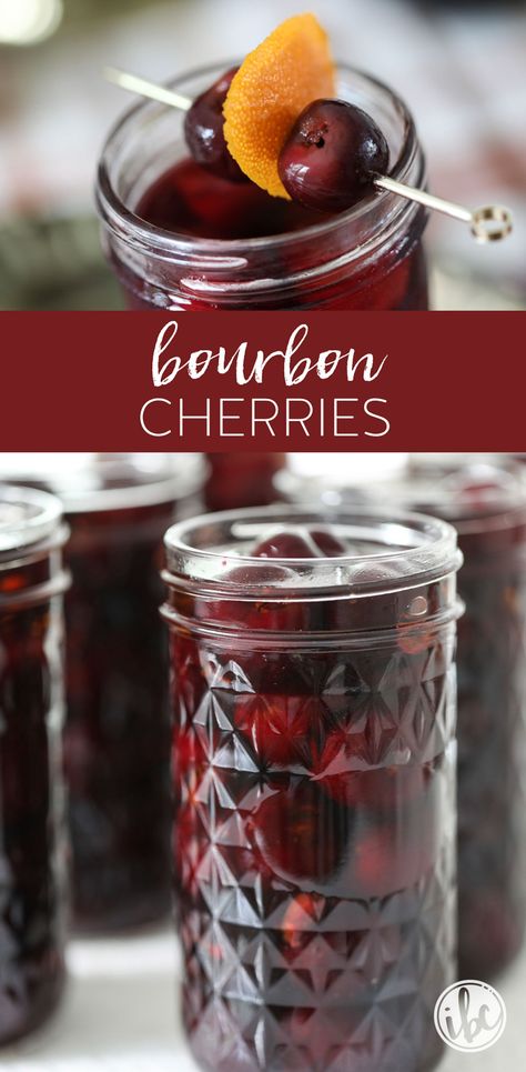 Bourbon Soaked Cherries Recipe, Drunken Cherries Recipe, Cherry Cocktails, Cherry Ideas, How To Make Bourbon, Homemade Syrups, Homemade Bourbon, Bourbon Cherries, Bourbon Recipes