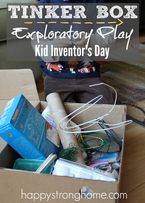 Create a tinker box sensory bin ideas for Kid Inventor's Day, January 17! Science Notebooks, Tinker Box, Middle School Science Experiments, And Then, Stem Lab, Interactive Science, Interactive Science Notebook, Brownie Girl Scouts, Work Boxes