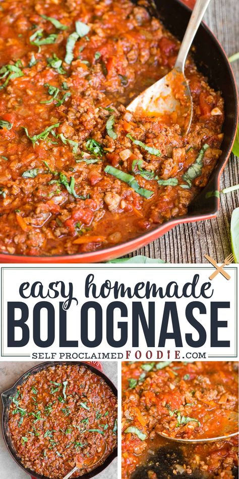 Homemade Italian Sauce, Easy Bolognese Sauce, Easy Bolognese, Best Bolognese Sauce, Homemade Bolognese Sauce, Homemade Bolognese, Bolognese Sauce Recipe, Sauce Bolognaise, Italian Sauce