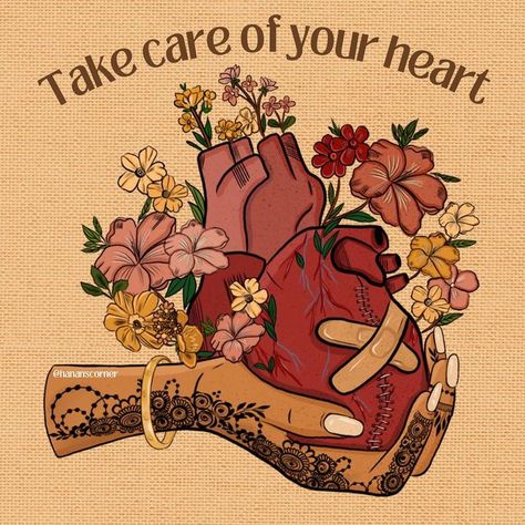 Healing Drawing, Heal Heart, Cover Instagram Highlight, Take Care Of Your Heart, Self Love Art, Yellow Quotes, Art Prints Boho, Good Advice For Life, Business Pictures