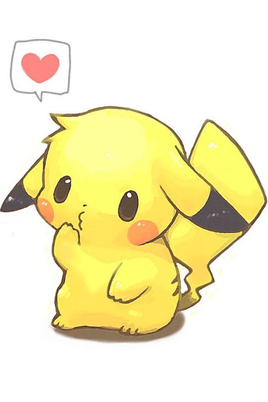 a drawing of a pikachu with a thought bubble above its head