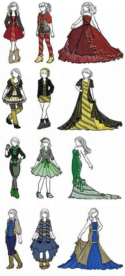 an image of different dresses and outfits for people to wear in the fashions on display