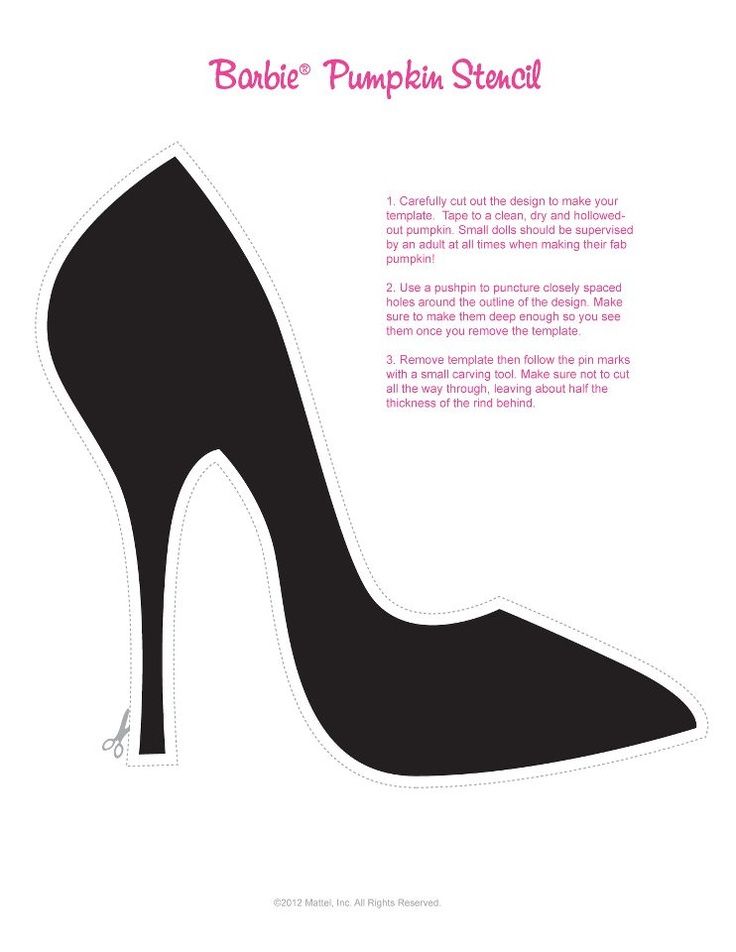 a black high heeled shoe with the words bake pumpkin stencil