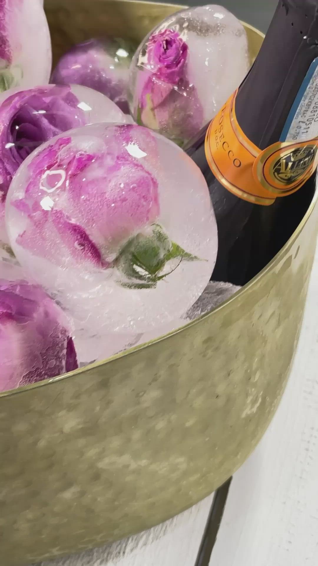 This contains: How to Make Floral Ice Cubes for Valentine's Day