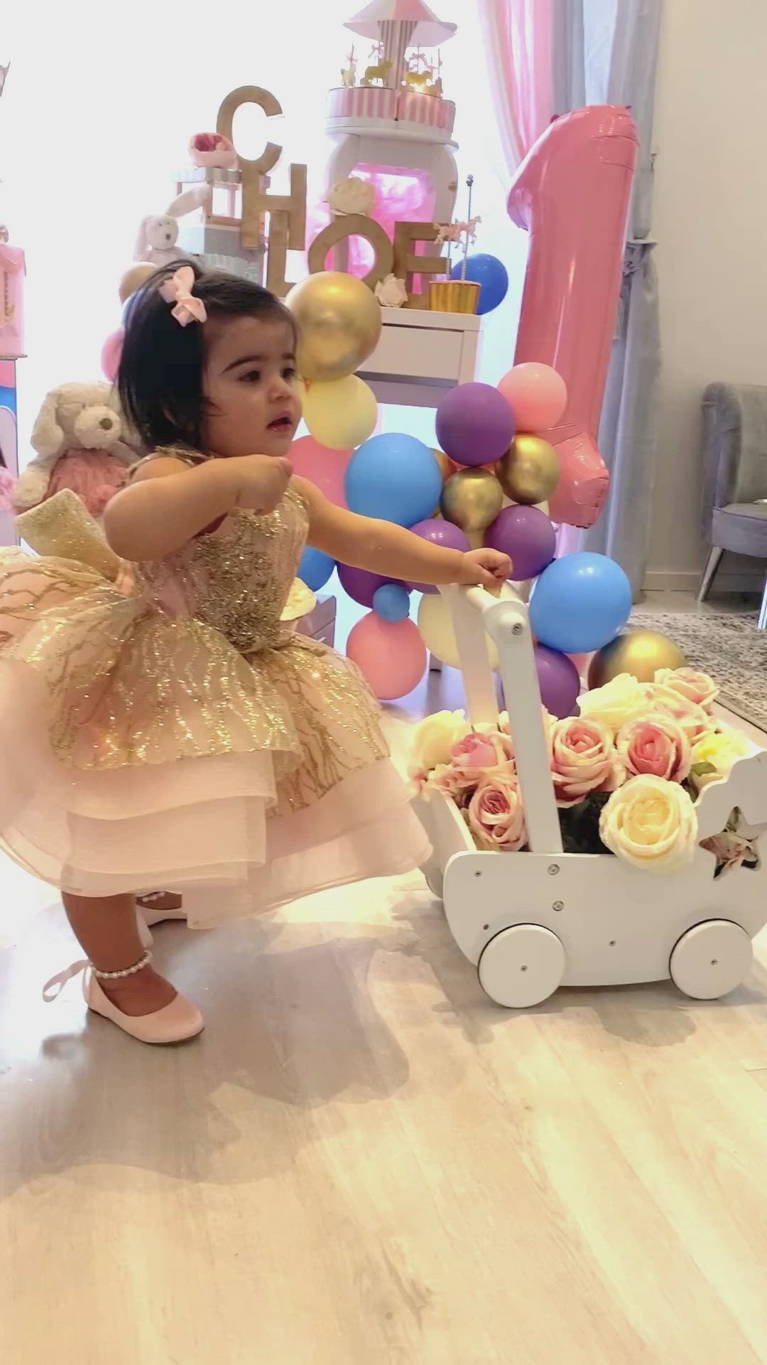 This contains an image of: First birthday dress for little girl