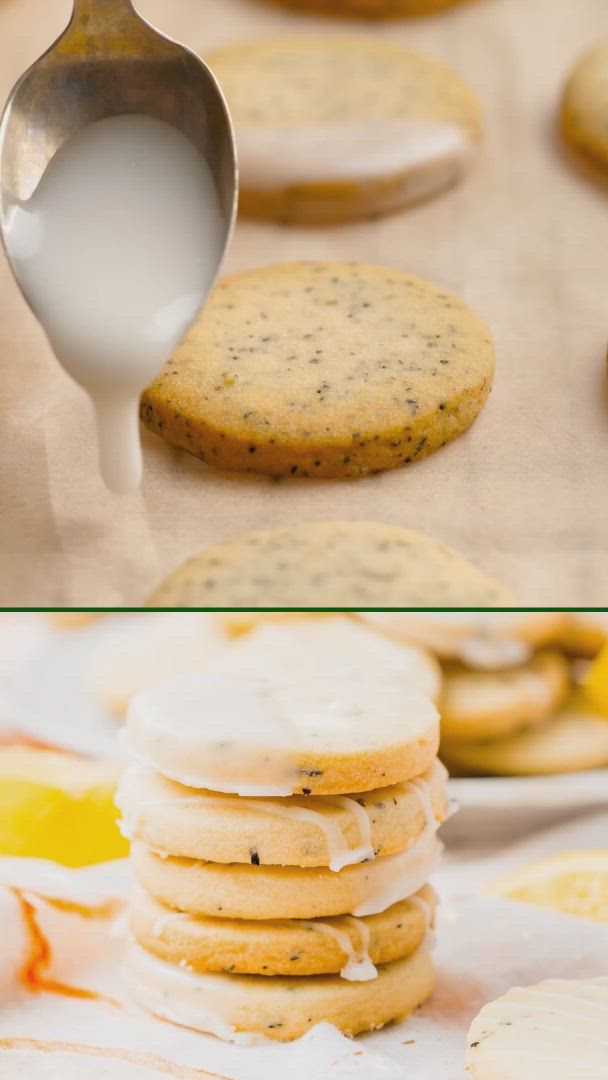 This may contain: two pictures with different types of shortbread cookies on them and the words, easy grey shortbread cookies