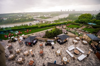 Outdoor banquet area