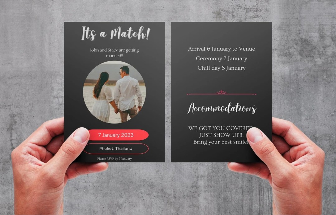 tinder wedding invitation updated alternative wedding ideas from Offbeat Wed (formerly Offbeat Bride)