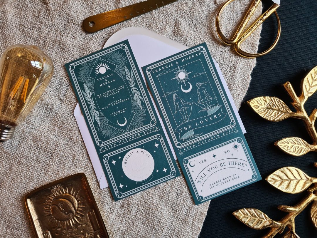 unique tarot card wedding invitations alternative wedding ideas from Offbeat Wed (formerly Offbeat Bride)