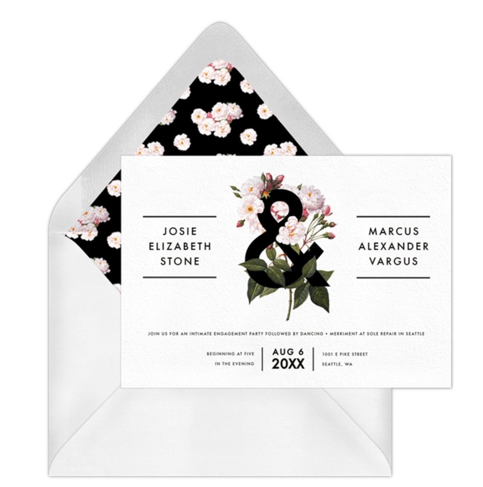 bold botanical email wedding invitation alternative wedding ideas from Offbeat Wed (formerly Offbeat Bride)