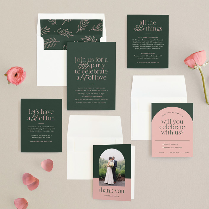 microwedding invitation suite by minted alternative wedding ideas from Offbeat Wed (formerly Offbeat Bride)