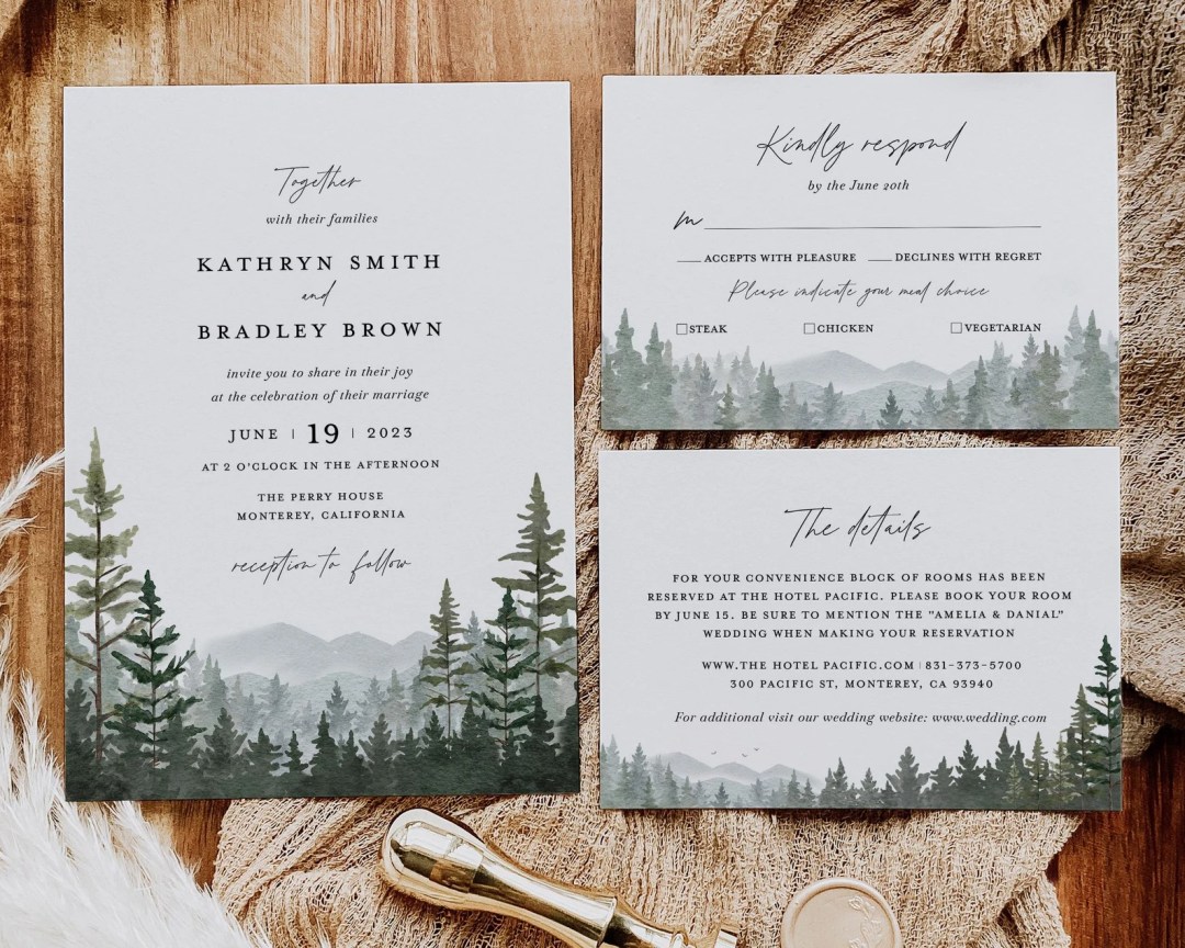 mountain wedding invitation template alternative wedding ideas from Offbeat Wed (formerly Offbeat Bride)