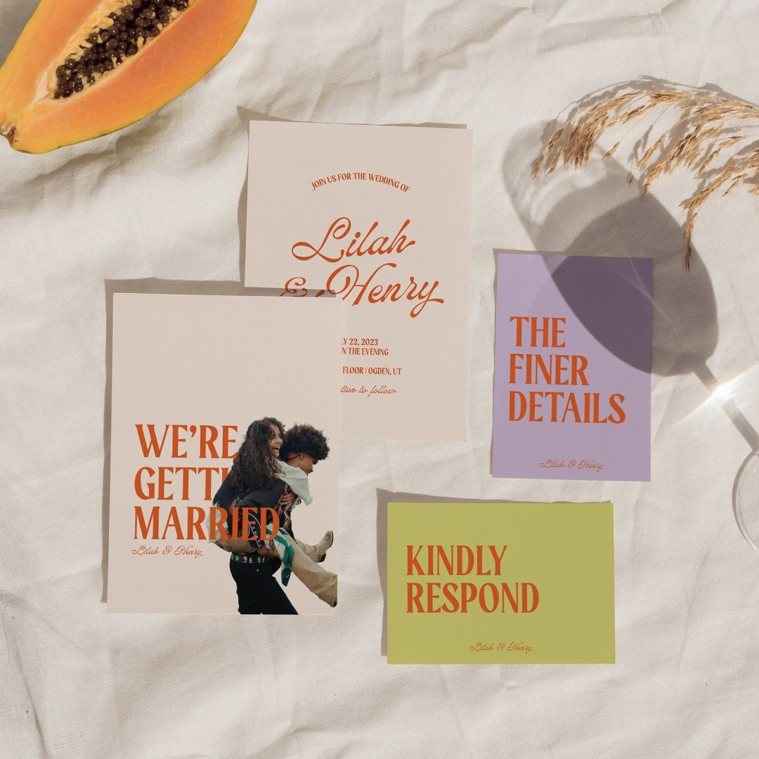 bold wedding invitation alternative wedding ideas from Offbeat Wed (formerly Offbeat Bride)