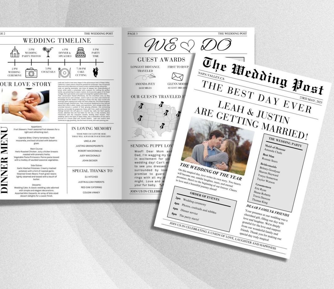 wedding program newspaper e1707543831338 alternative wedding ideas from Offbeat Wed (formerly Offbeat Bride)