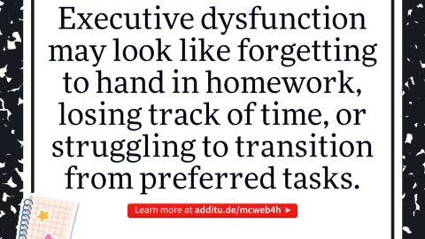 Executive function deficits mean forgetting to turn in homework