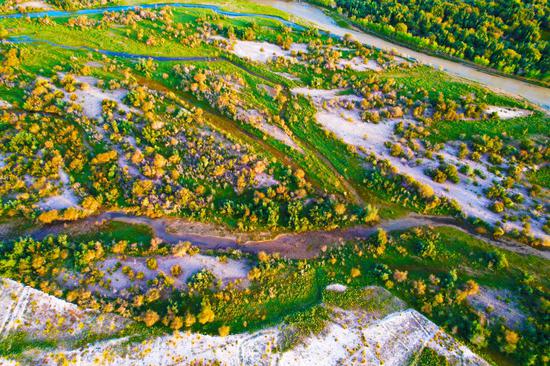 Picturesque landscape of wetland park in Xinjiang