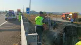 Imagen del accidente remitida por la Guardia Civil.