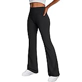 Trendy Queen Women's Wide Leg Yoga Pants High Waisted Workout Flare Leggings Bootcut Casual Fall Outfits