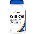 Nutricost Krill Oil 1000mg, 60 Softgels - Omega-3 EPA-DHA Krill Oil Supplement, with Superbakrill