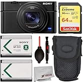 Sony Cyber-Shot DSC-RX100 VII Digital Camera with Essential Bundle; Includes: SanDisk Extreme 64GB Memory Card, Spare NP-BX1/