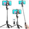 Selfie Stick Tripod, All in One Extendable & Portable Selfie Stick with Wireless Remote Compatible with iPhone 14 13 12 11 pr