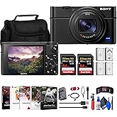 Sony Cyber-Shot DSC-RX100 VII Digital Camera (DSC-RX100M7) + 2 x 64GB Memory Card + Case + 3 x NP-BX1 Battery + Card Reader +