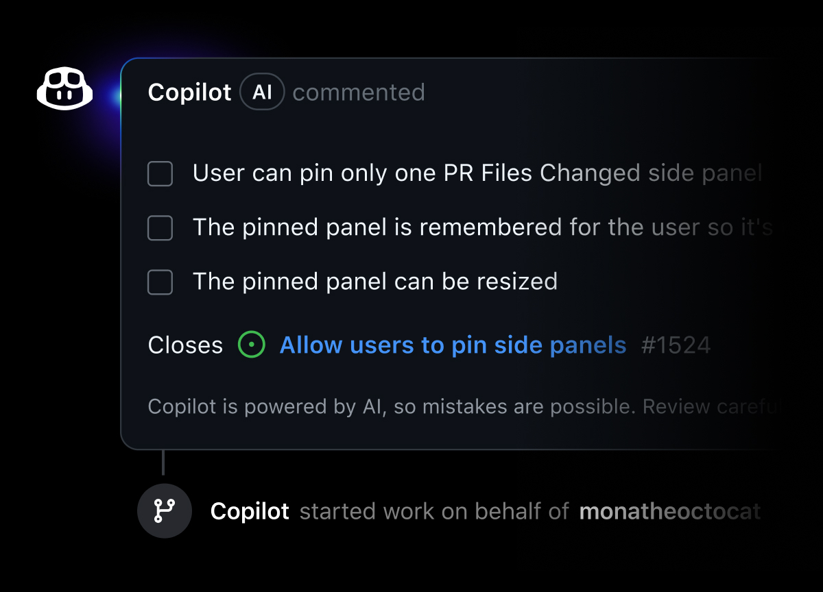 A section of a code editor using GitHub Copilot’s agent mode where the model is set to auto, and there's a list of files changed.