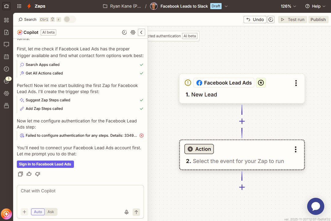 Using Zapier Copilot in the Zap editor