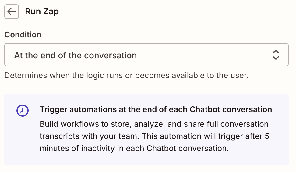Screenshot of at the end of chatbot conversations