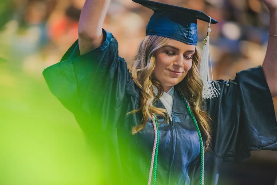 Photo of student at commencement ceremony