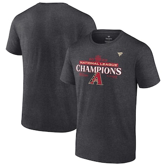 Men's Arizona Diamondbacks  Fanatics Heather Charcoal 2023 National League Champions Locker Room T-Shirt